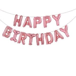 Rose Gold Happy Birthday Balloons